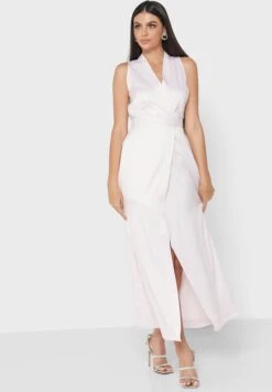 Surplice Neck Tie Detail Dress