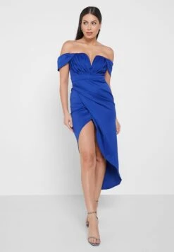 TFNC Front Split Bardot Dress