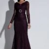 Embllished Lace Belted Maxi Dress