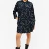 Monki Button Detail Printed Dress