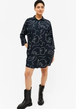 Monki Button Detail Printed Dress