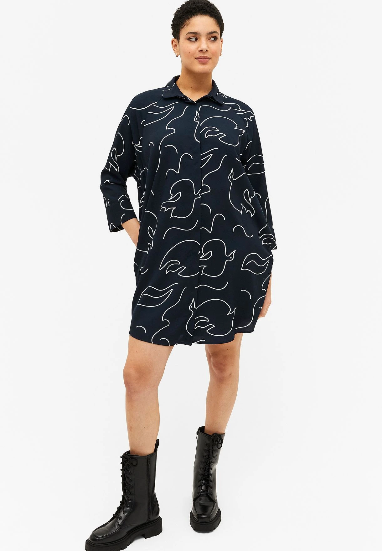 Monki Button Detail Printed Dress 1 Monki Button Detail Printed Dress