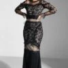 Lace Mesh Overlay Maxi Dress