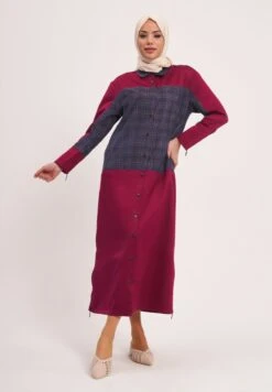 Checked Detail Knitted Dress