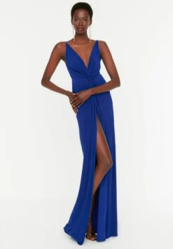Trendyol Plunge Neck Front Split Dress