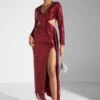Waist Cut Out Shimmer Dress