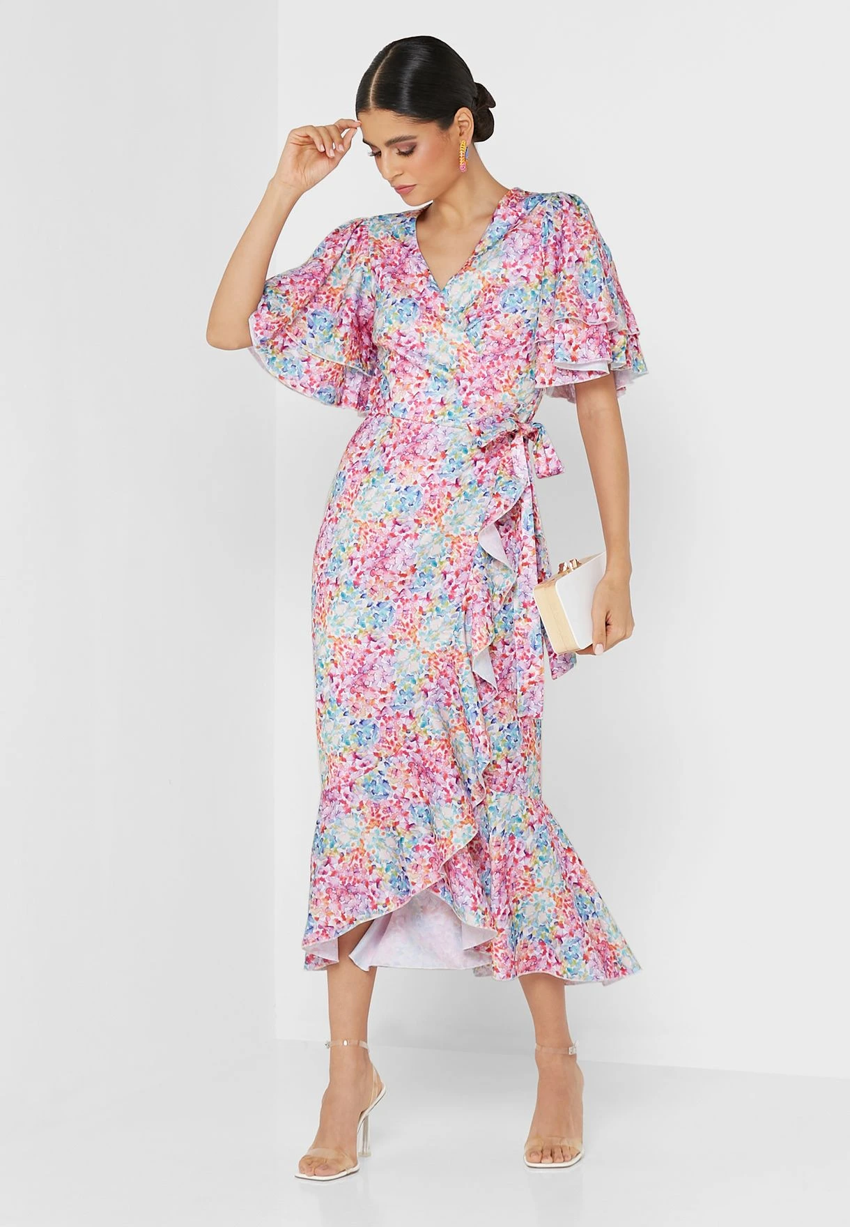 Little Mistress Floral Print Ruffle Detail Dress 1 Little Mistress Floral Print Ruffle Detail Dress