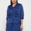 Surplice Neck Belted Dress