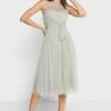Little Mistress Bridesmaid Pleated Belt Detail Dress