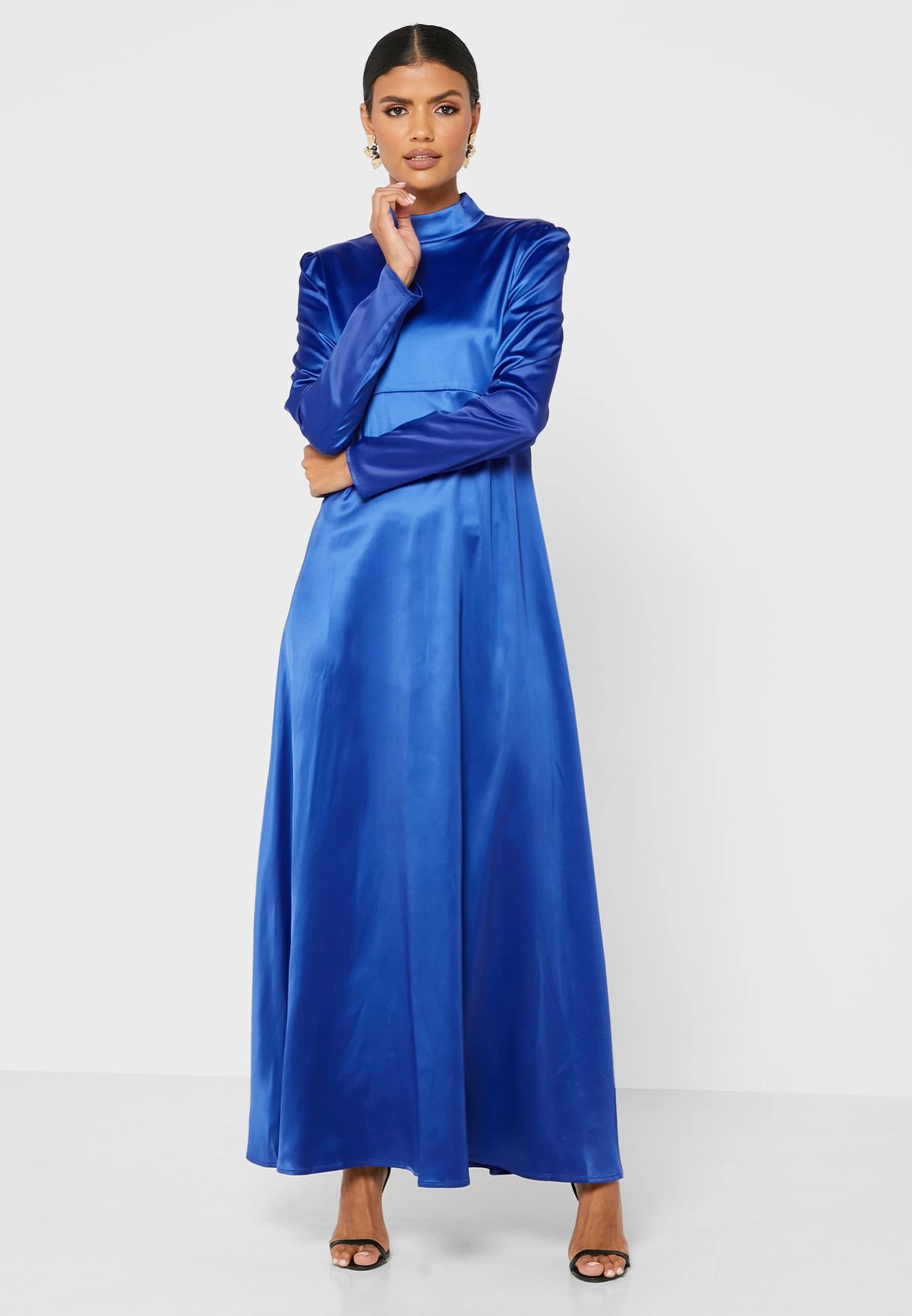 High Neck Satin Dress 1 High Neck Satin Dress