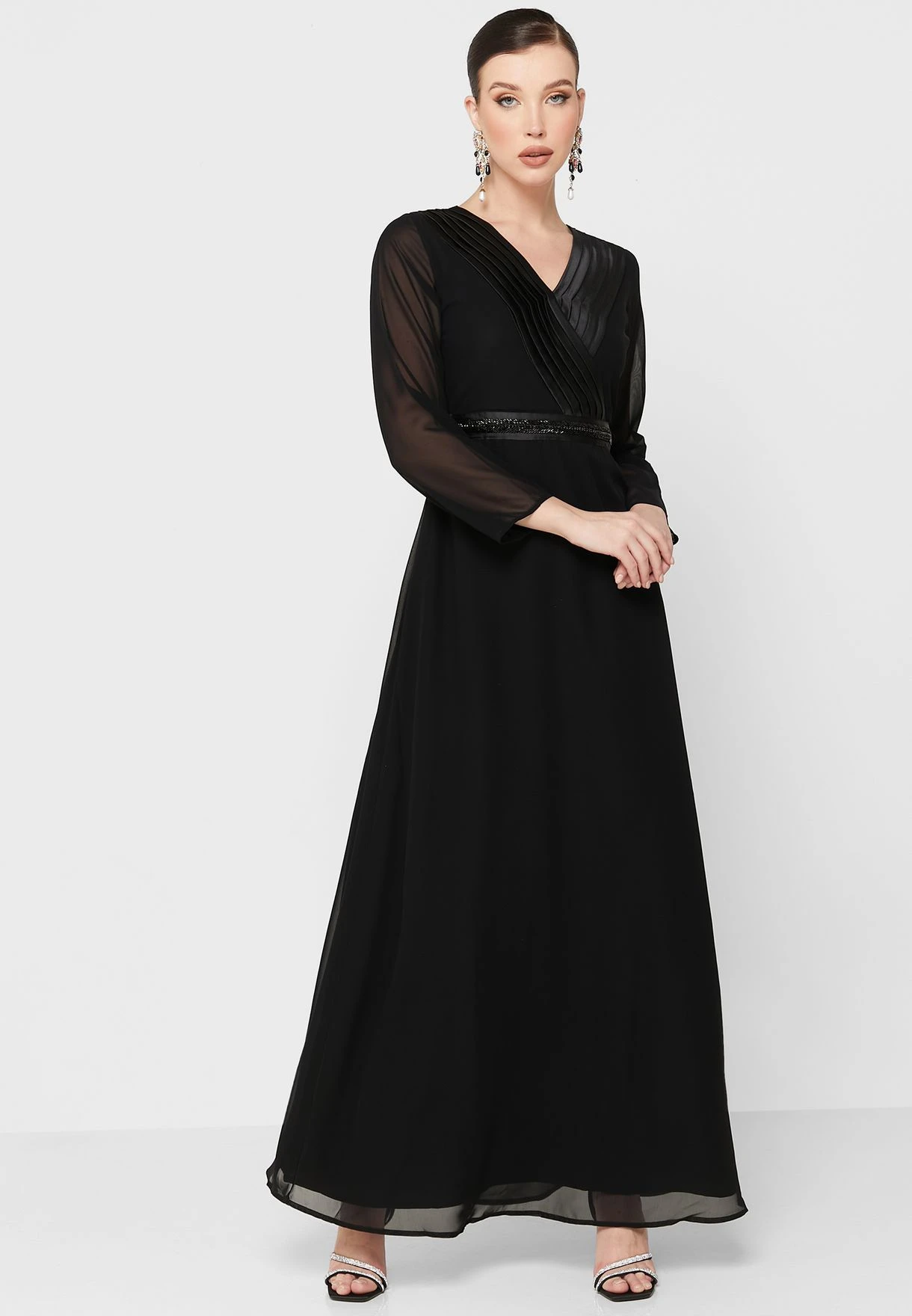 Embellished Waist A-Line Dress 1 Embellished Waist A-Line Dress