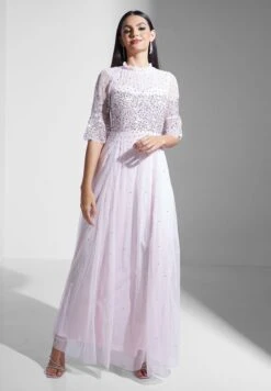 Embellished Mesh Detail Dress