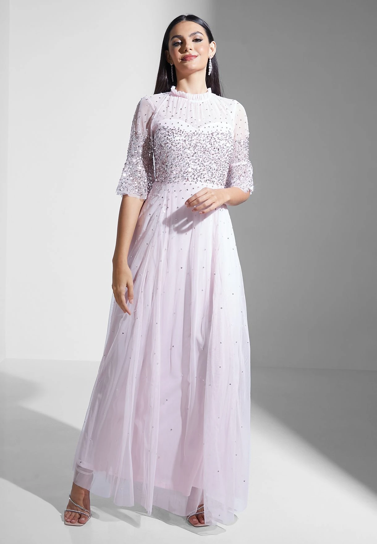 Embellished Mesh Detail Dress 1 Embellished Mesh Detail Dress