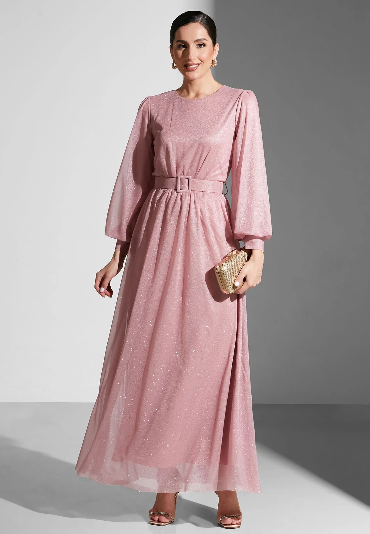 Puff Sleeve Belted Dress 1 Puff Sleeve Belted Dress