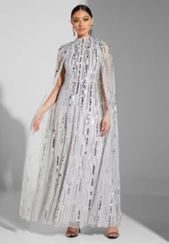 Asymmetric Sleeve Embellished Dress