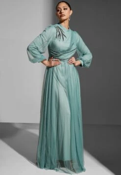 Embellished High Neck Dress