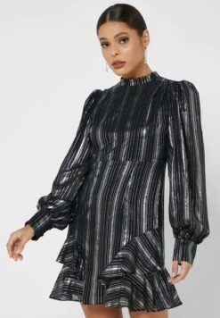 Striped Pleated Dress