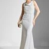 Strappy Cowl Neck Bridal Dress