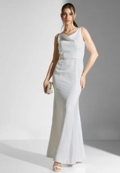Strappy Cowl Neck Bridal Dress