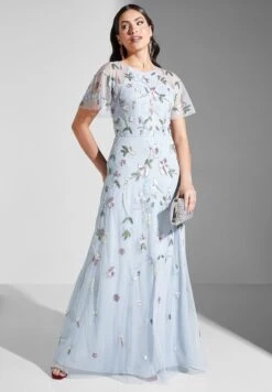 Adrianna Papell Tiered Floral Embroidered Dress
