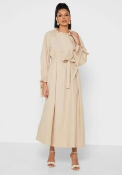 Balloon Sleeves Belted Dress