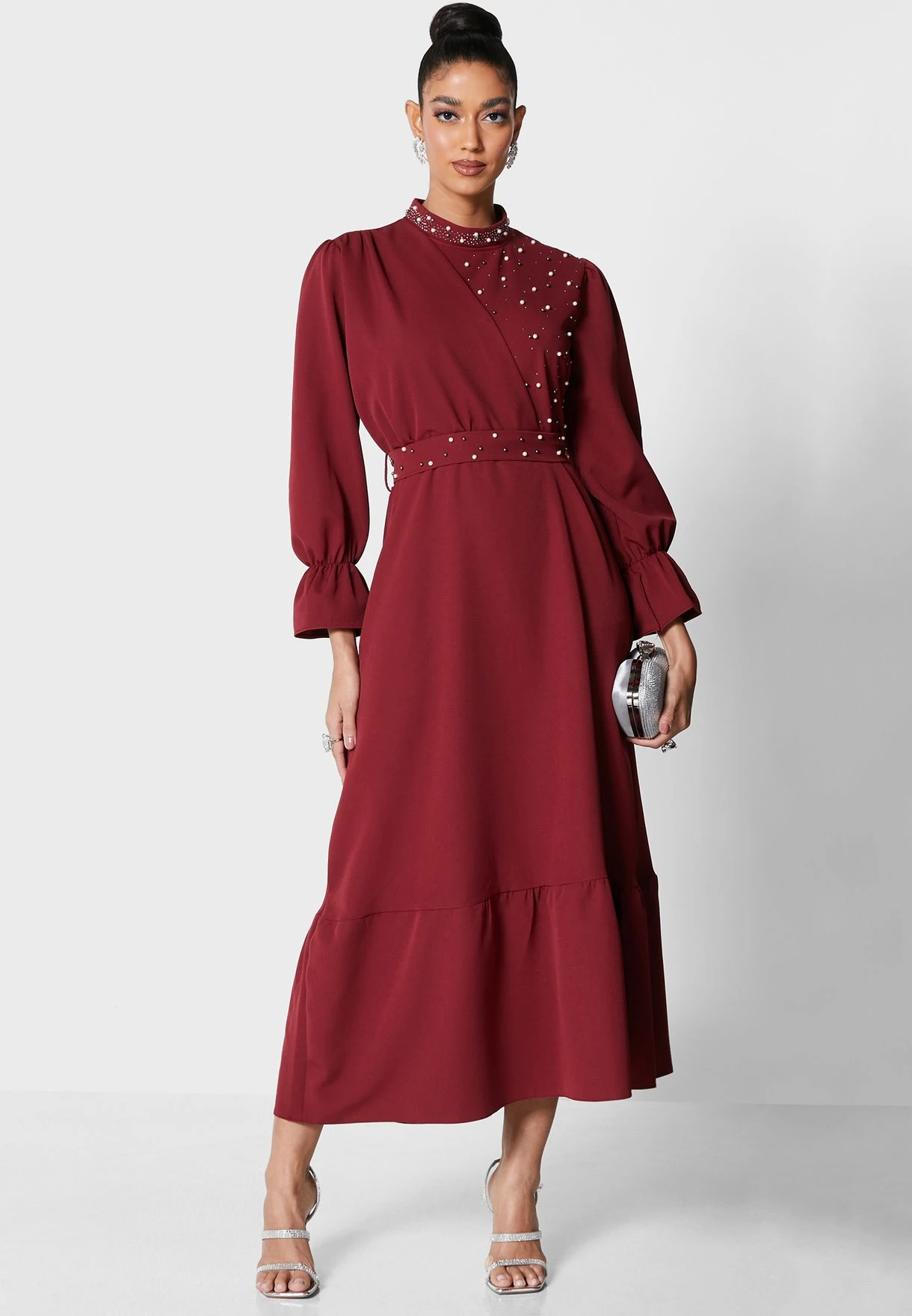 High Neck Dress With Embellishment 1 High Neck Dress With Embellishment