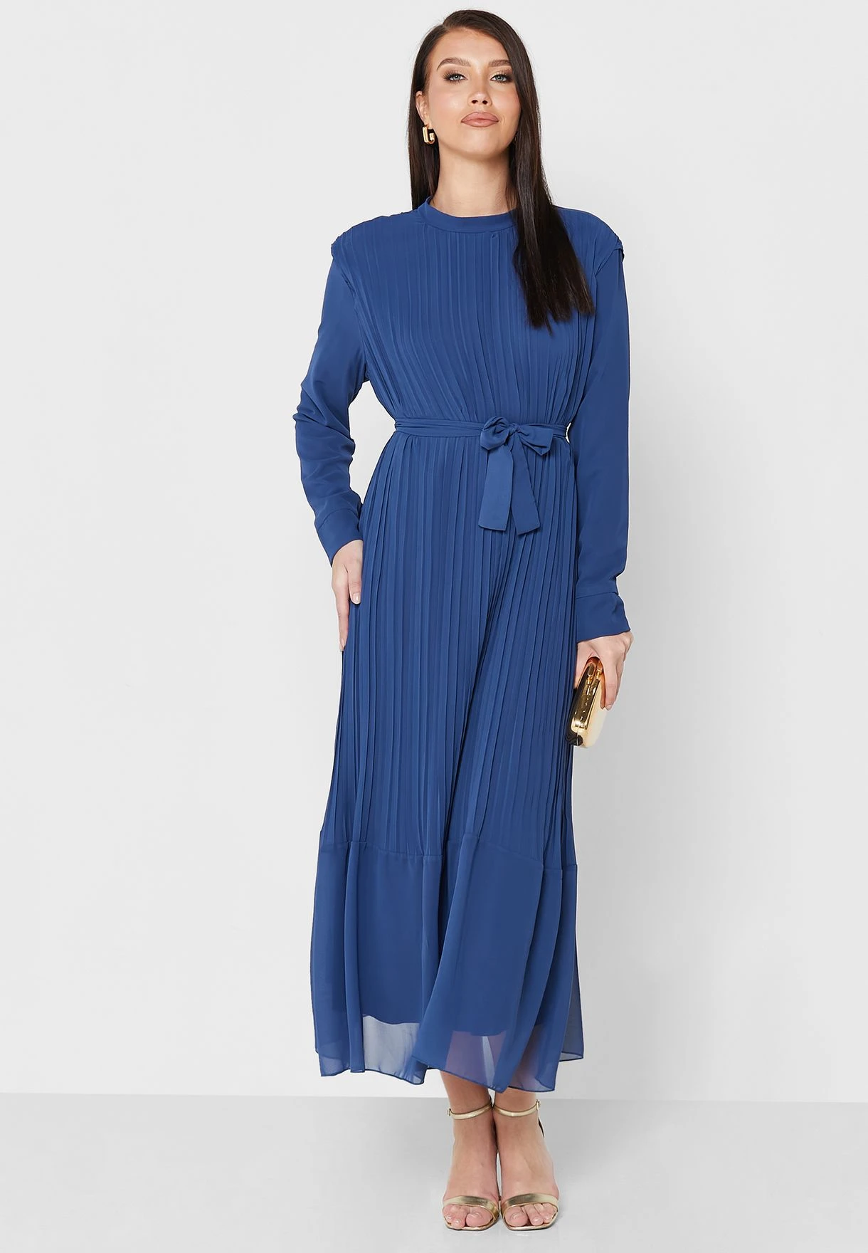 Pleated Belted Dress 1 Pleated Belted Dress