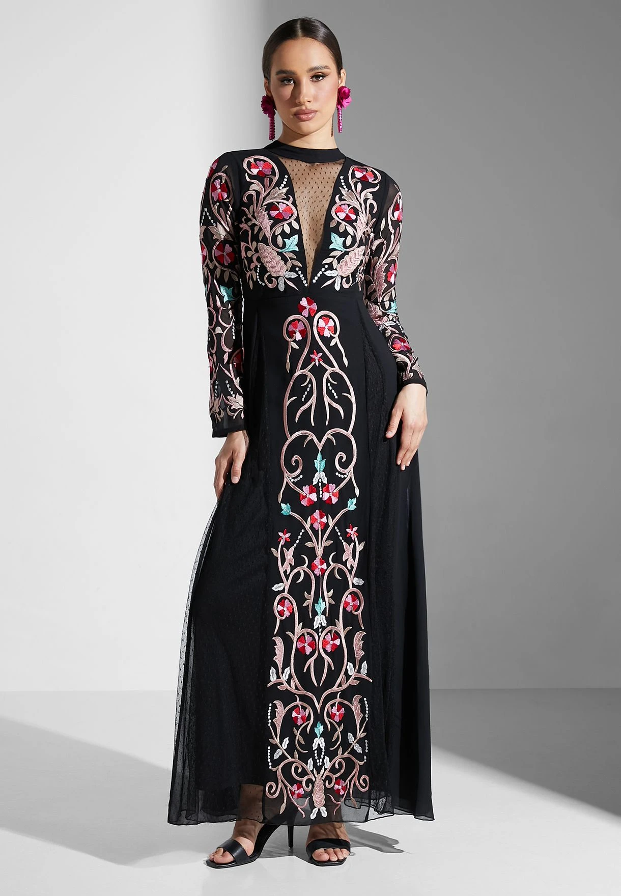 Mesh Detail Printed Dress 1 Mesh Detail Printed Dress