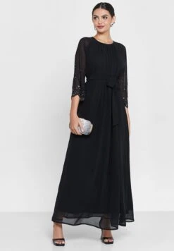 Embellished Sleeve Belted Dress