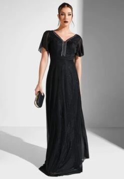 Embellished Neck A-Line Dress