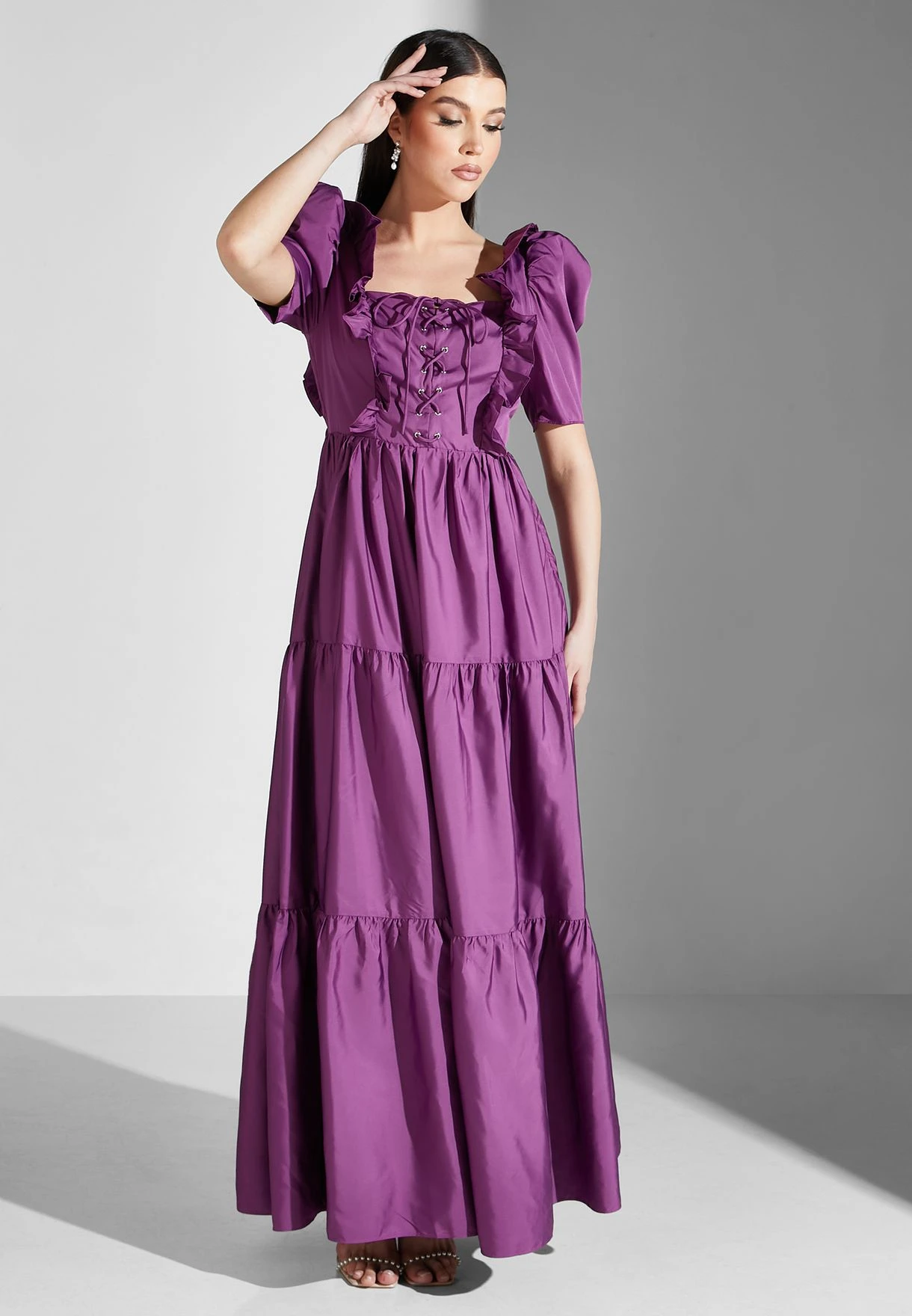 Puff Sleeve Ruffle Detail Dress 1 Puff Sleeve Ruffle Detail Dress