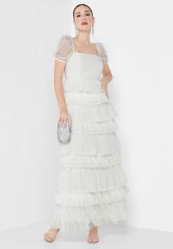 Puff Sleeve Ruffle Dress