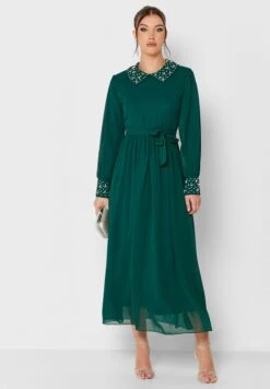 Embellished Collar A-Line Dress