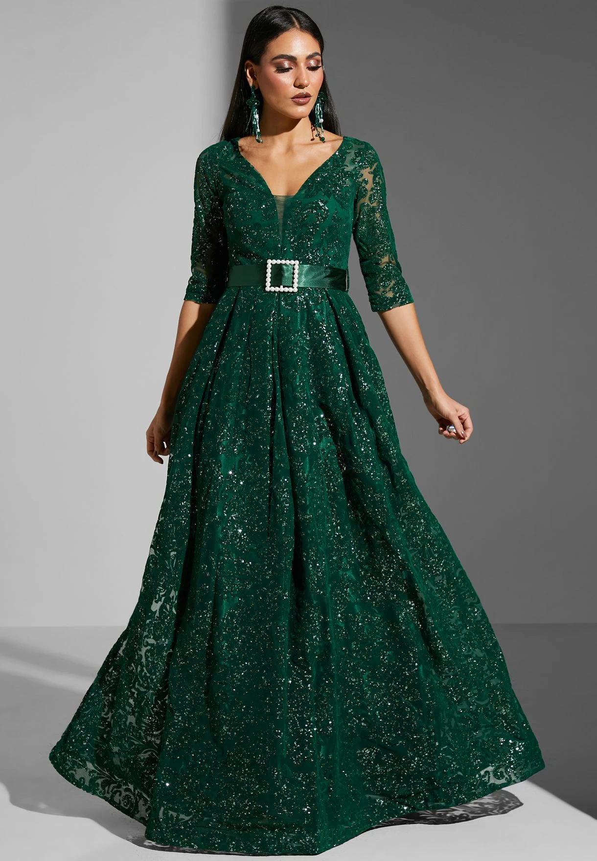 Embossed & Belt Detail Dress 1 Embossed & Belt Detail Dress