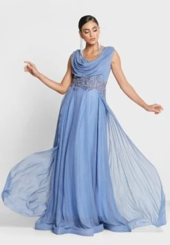 Cowl Neck Satin Dress