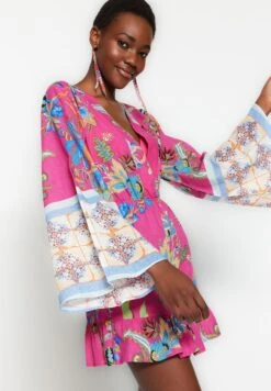 Trendyol Floral Print Ruffle Beach Dress