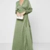 Little Mistress Khaki Spot Wrap Maxi By Vogue Williams