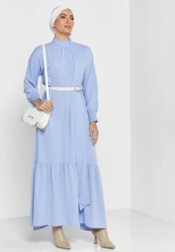 High Neck Belted Dress