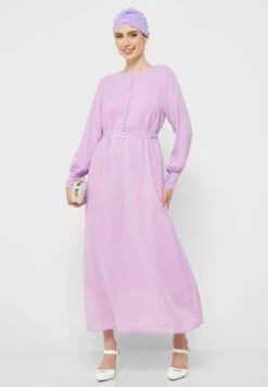 Puff Sleeve Chiffon Dress