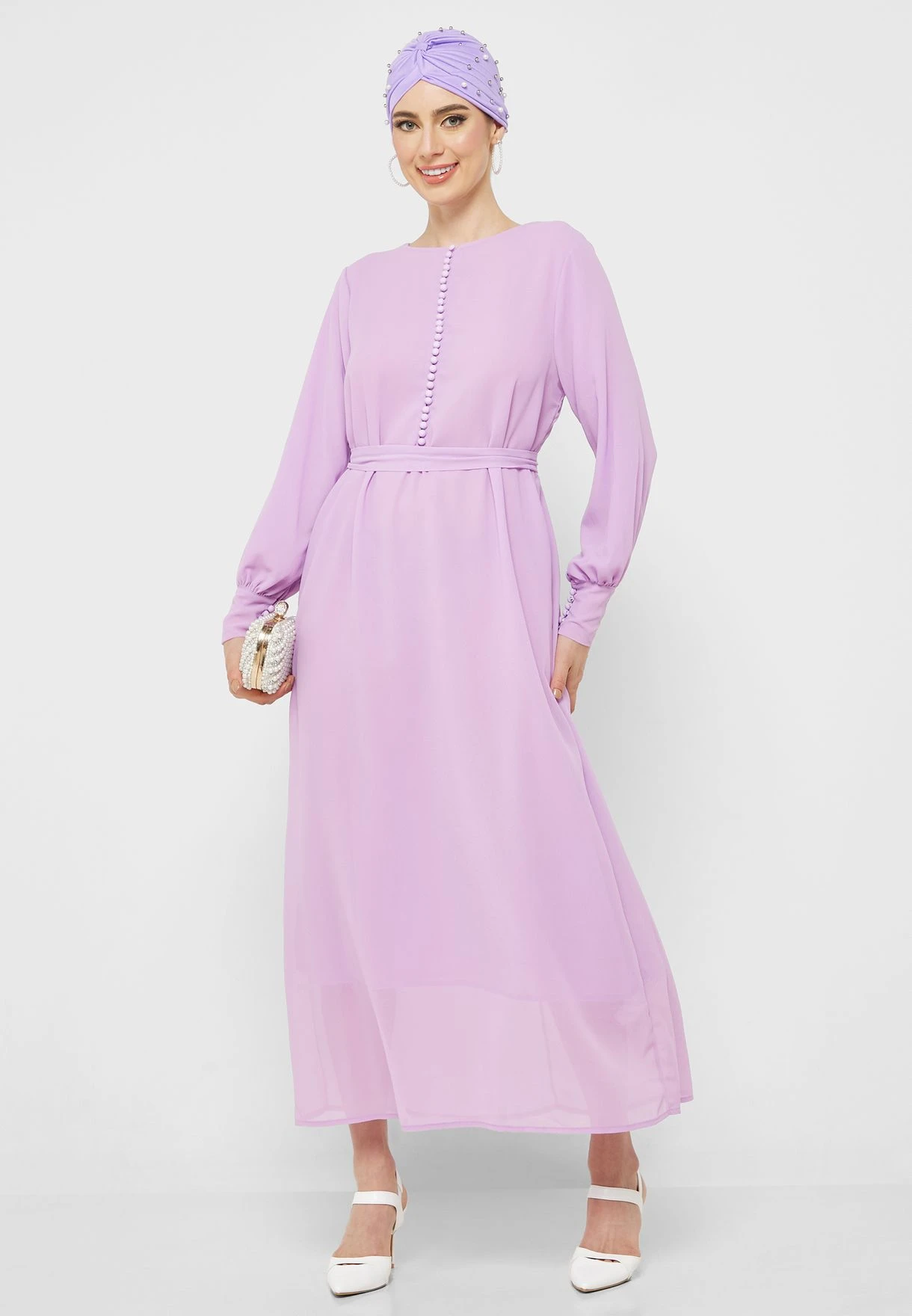 Puff Sleeve Chiffon Dress 1 Puff Sleeve Chiffon Dress