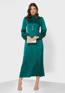 Buttoned Waist Detail Dress