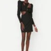 Trendyol Cut Out Detail Puff Sleeve Dress