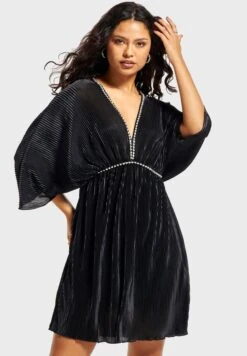 Embellished Cape Sleeve Dress