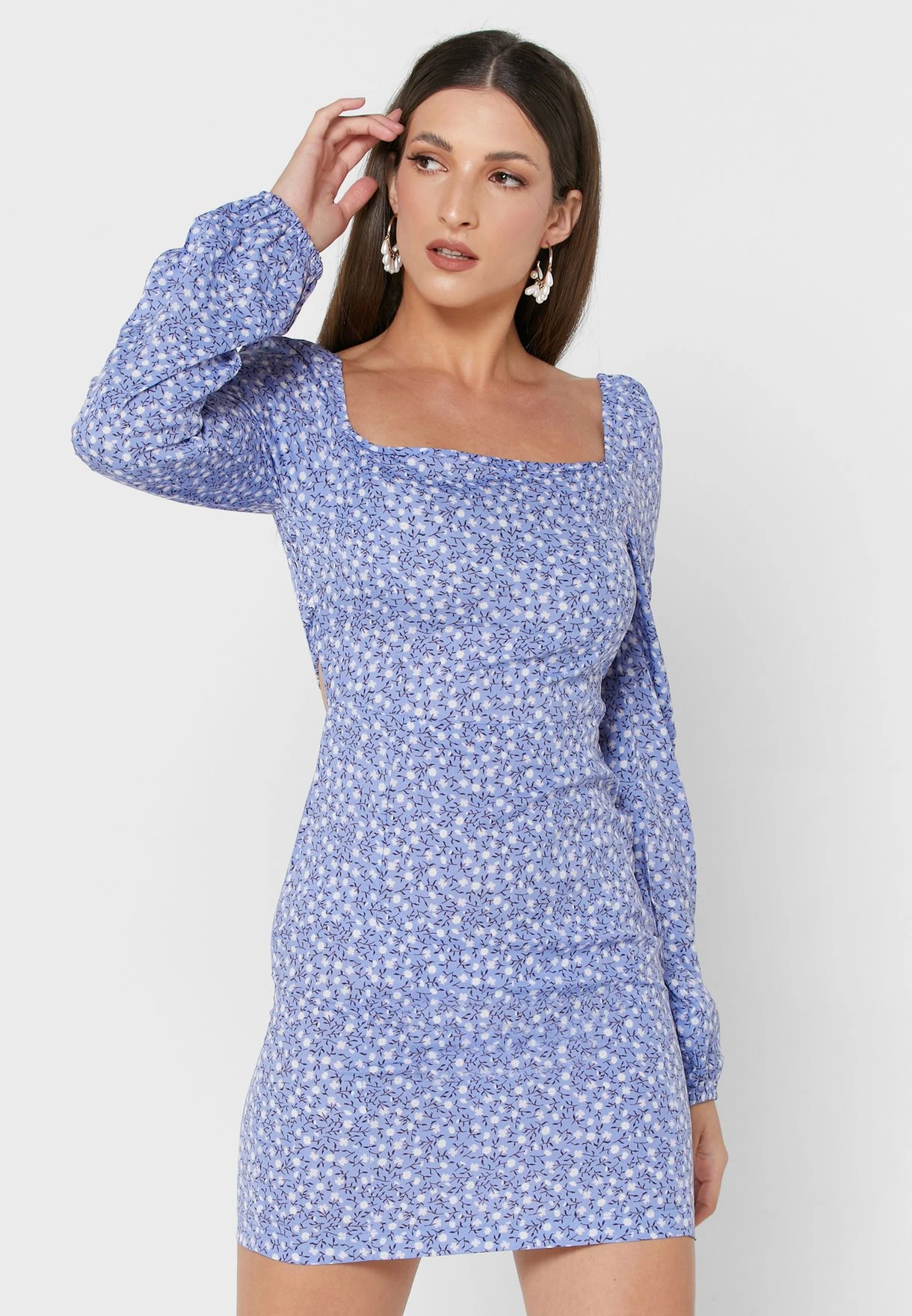 Daisy Street Printed Cut Out Detail Dress 1 Daisy Street Printed Cut Out Detail Dress