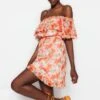 Trendyol Bardot Floral Print Dress