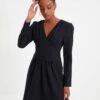 Trendyol Shirred V-Neck Dress