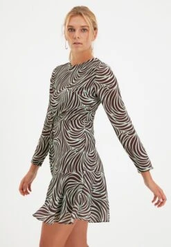 Trendyol Crew Neck Printed Dress