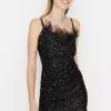 Trendyol Fringe Detail Sequin Dress