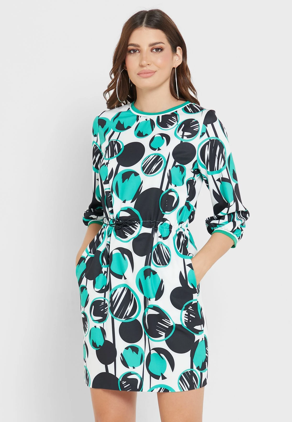 Tie Detail Printed Dress 1 Tie Detail Printed Dress