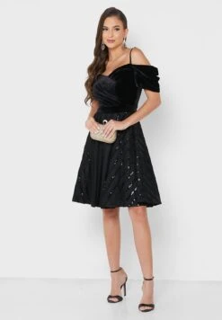 Cold Shoulder Sweetheart Neck Dress